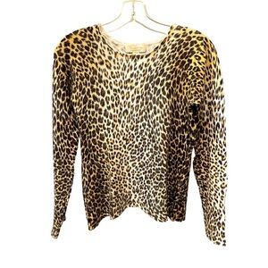 Mainbocker womens sweater cashmere animal print med